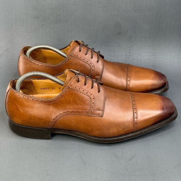Magnanni Federico Brown Leather Cap Toe Calfskin oxfords mens size 11